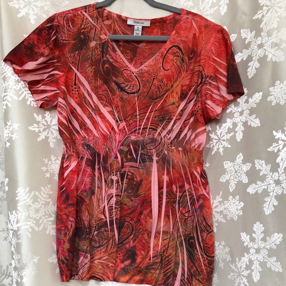 ABSTRACT TUNIC TOP - Picture 2 of 9